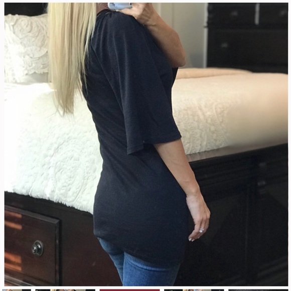 Michael Stars long black tunic top - Picture 4 of 7